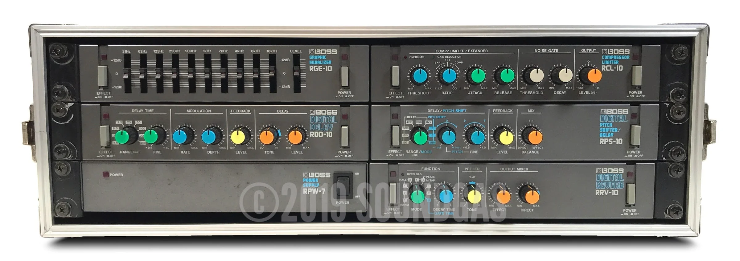 Boss Micro Rack Effects - Delay/ Pitch Shifter/ Reverb/ Compressor/ EQ - Cased Set - Image 2
