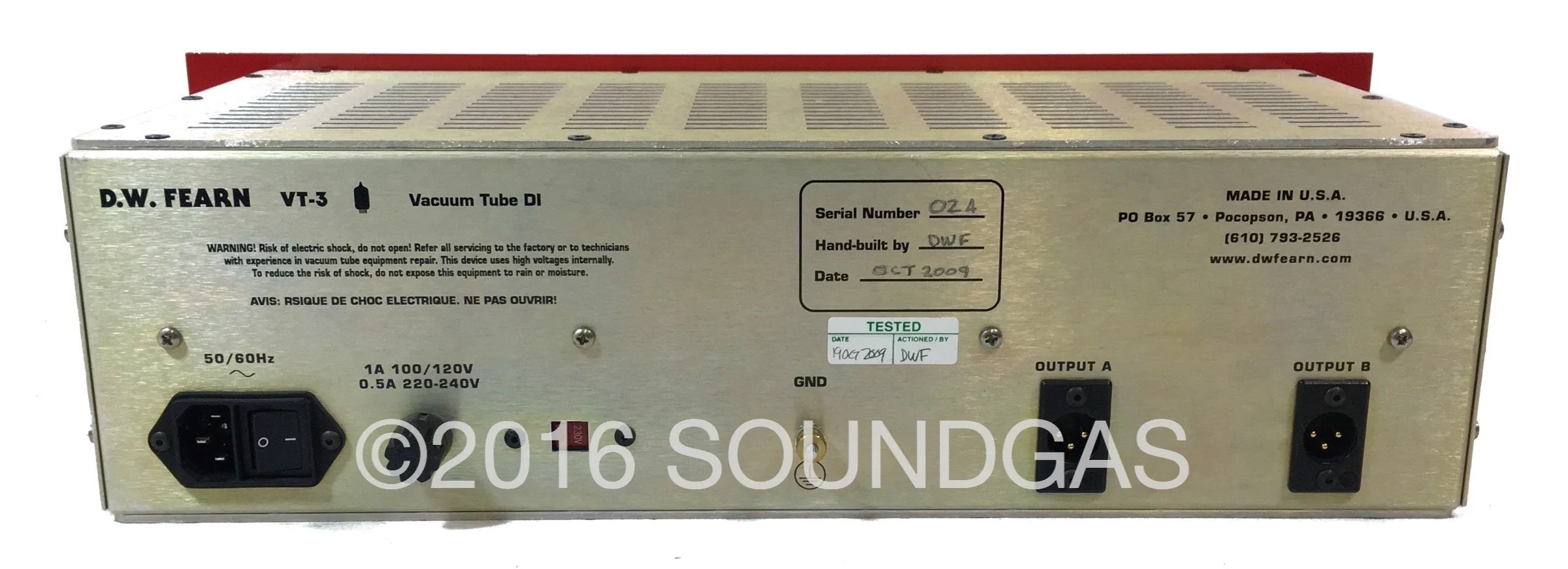 D.W. Fearn VT-3 Vacuum Tube DI - Image 4