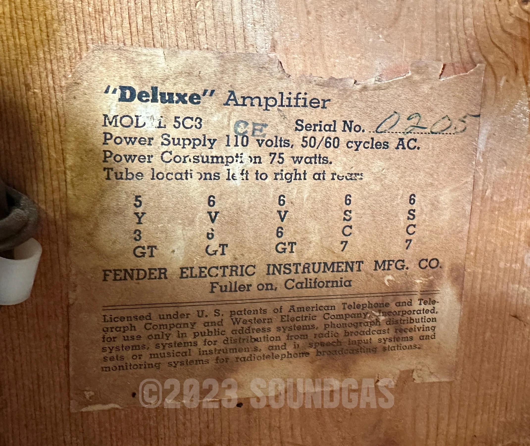 Fender Deluxe 5B3 Tweed Wide Panel (1953) - Image 8