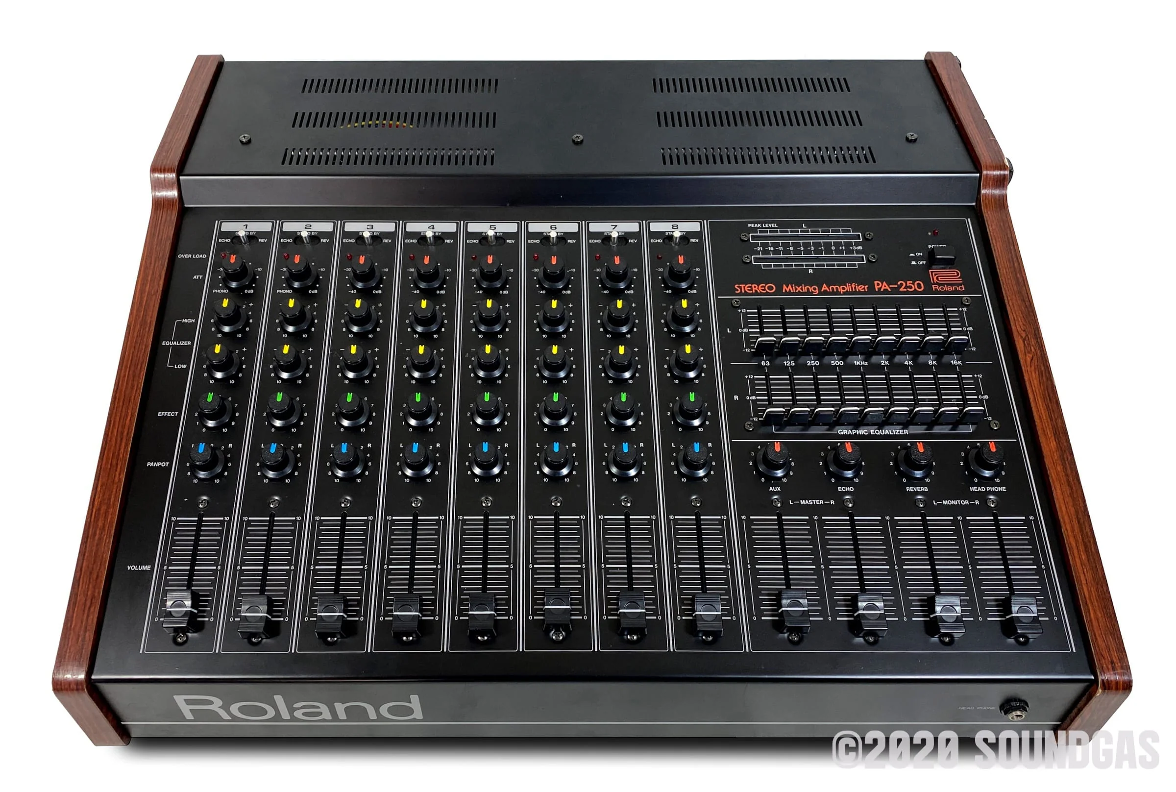 Roland PA-250 Stereo Mixer with Spring Reverb - Image 7