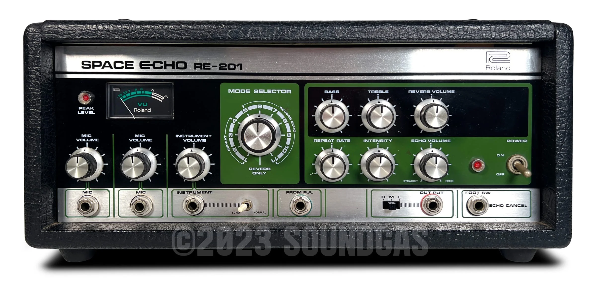 Roland RE-201 Space Echo, Early Preamp Mod, Zero Head Gain - Image 2