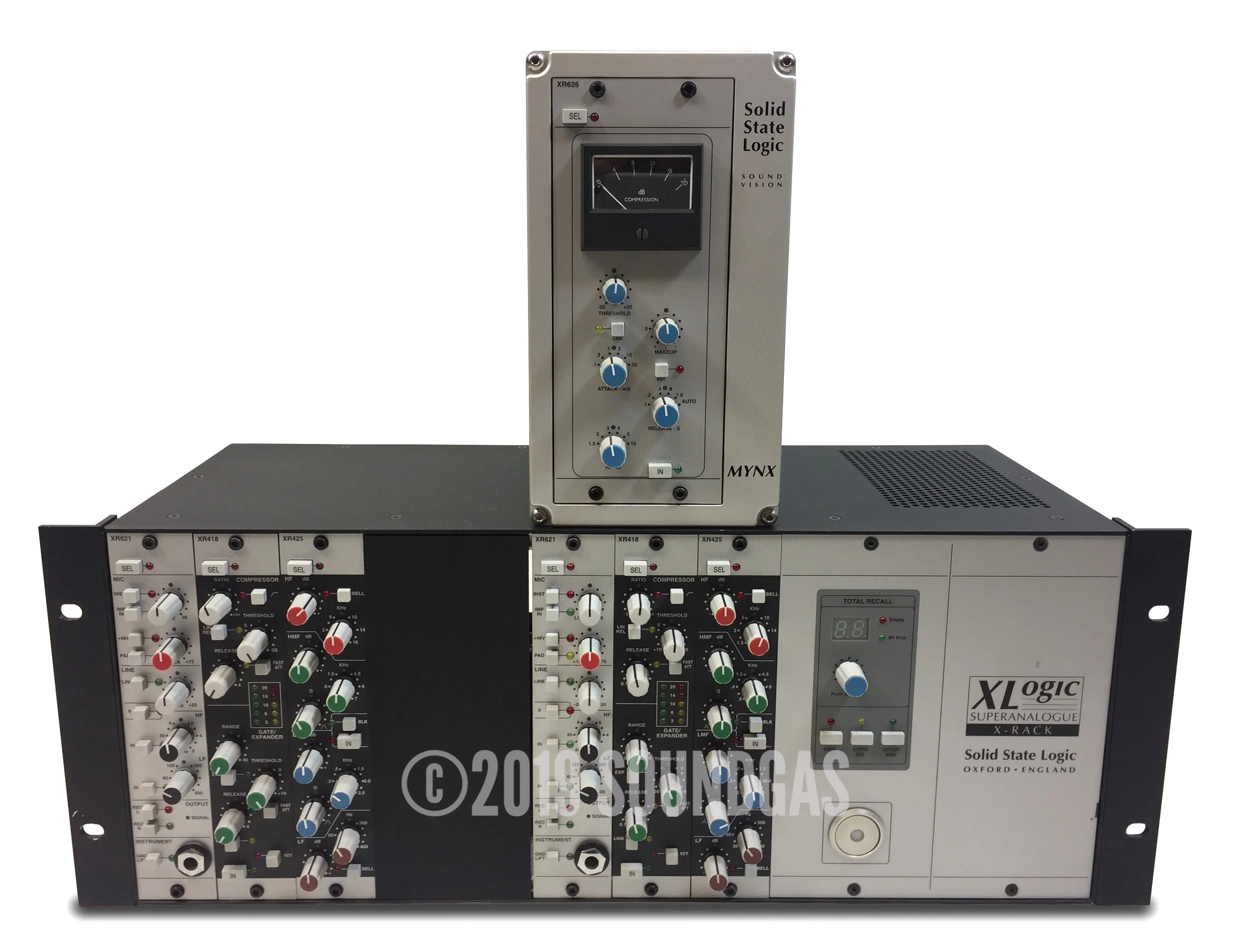 SSL X-Rack: 2x EQ XR425/ 2 x Dynamics XR418/ 2 x Mic Amp XR621/ Compressor XR626 - Image 4