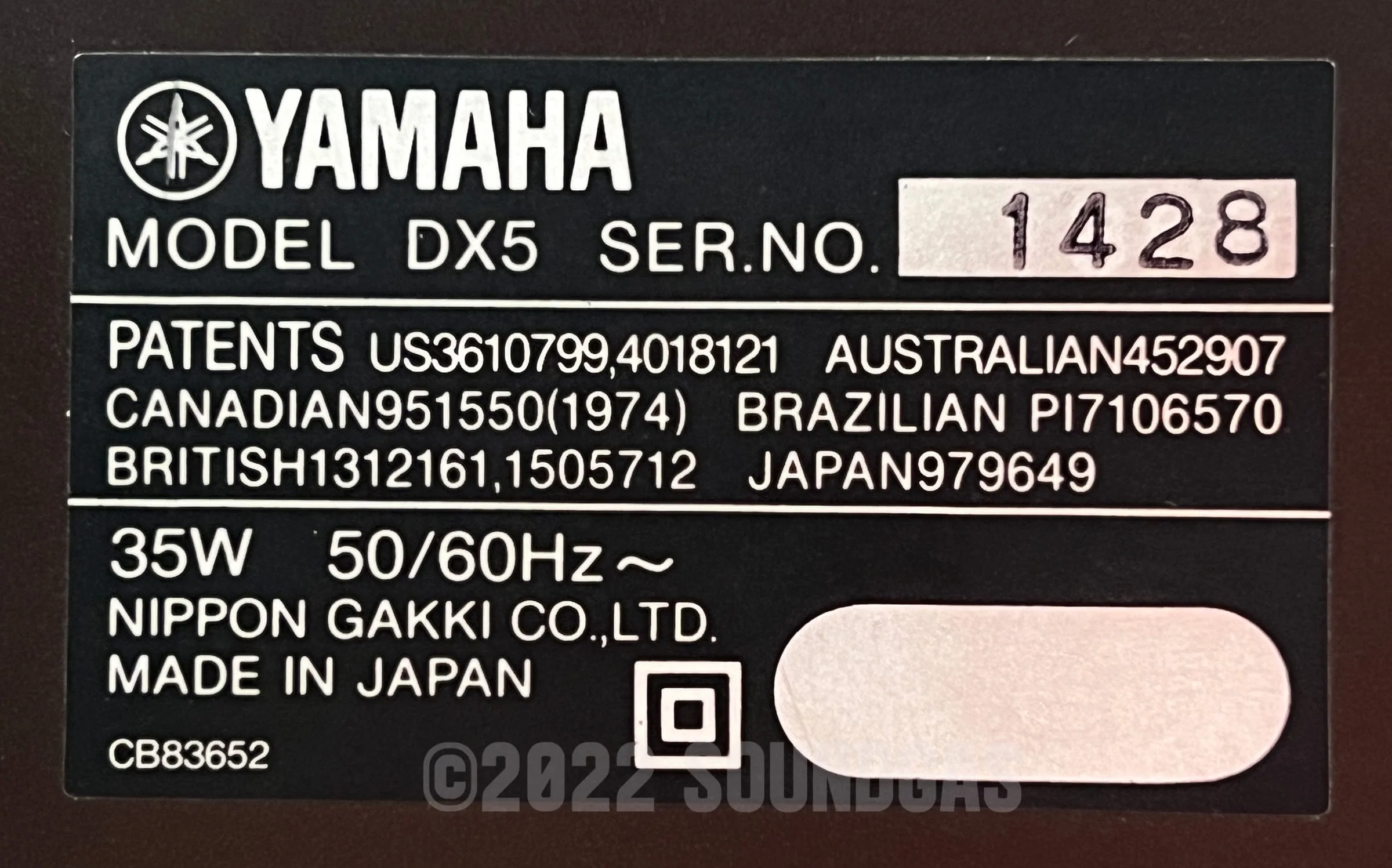 Yamaha DX5, BC1, ROMs, Cased / DX-5 - Image 14